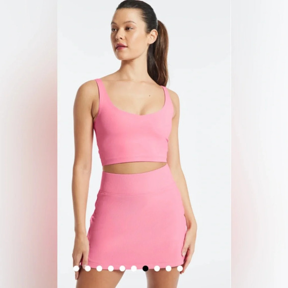 NEW All Access Carnation Pink Set: Center Stage Skort + V-Neck Tempo Crop Bra - Picture 10 of 16